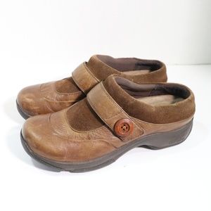 Dansko Brown Leather Mules Clogs Size 38/7.5 -8
